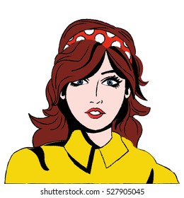 Woman comic face icon vector illustration graphic design