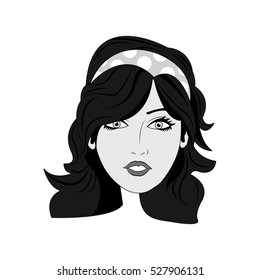 Woman comic face icon vector illustration graphic design