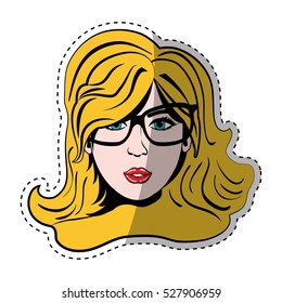 Woman comic face icon vector illustration graphic design