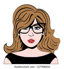 Woman comic face icon vector illustration graphic design