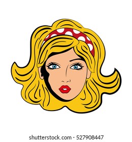 Woman comic face icon vector illustration graphic design