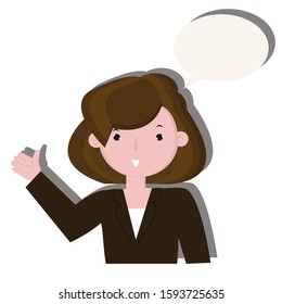Woman communicate concept. Creative idea design. Flat vector illustration 