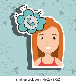 woman communication speak bubble vector illustration eps 10