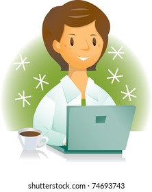 woman and computer
