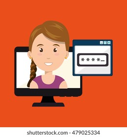 woman and computer design
