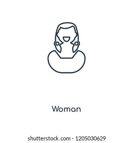 Woman concept line icon. Linear Woman concept outline symbol design. This simple element illustration can be used for web and mobile UI/UX.