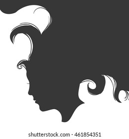 Woman concept represented by female head icon. Isolated and flat illustration