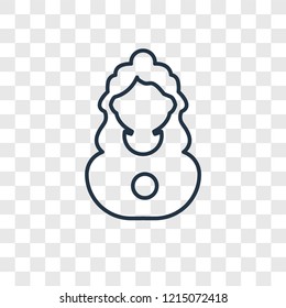 Woman concept vector linear icon isolated on transparent background, Woman concept transparency concept in outline style