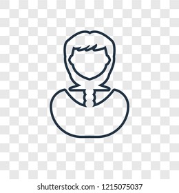 Woman concept vector linear icon isolated on transparent background, Woman concept transparency concept in outline style