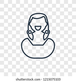 Woman concept vector linear icon isolated on transparent background, Woman concept transparency concept in outline style