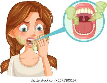 Woman concerned about her bad breath issue