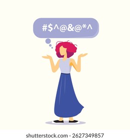 woman is confused, question icon, asking questions, making questions, for business presentations, marketing advertisements, or