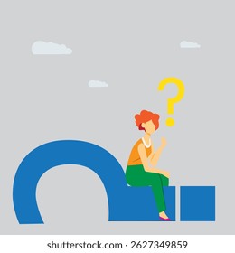 woman is confused, question icon, asking questions, making questions, for business presentations, marketing advertisements, or