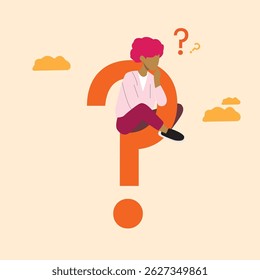 woman is confused, question icon, asking questions, making questions, for business presentations, marketing advertisements, or