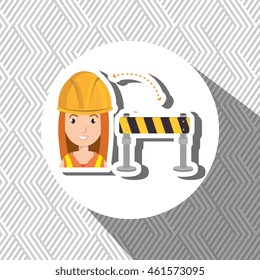 woman construction tool work vector illustration graphic