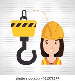 woman construction tool work vector illustration graphic