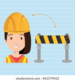 woman construction tool work vector illustration graphic