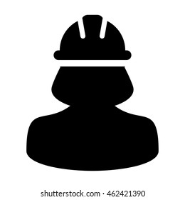 Woman Construction Worker Icon Contract Labor Stock Vector (Royalty ...