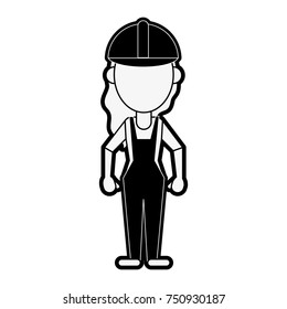 Woman construction worker icon vector illustration graphic design