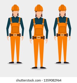 woman construction worker  vector illustration