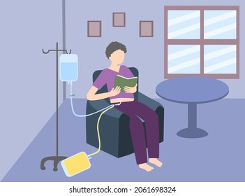 A woman continuous ambulatory peritoneal dialysis at home.