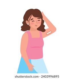 woman with contraceptive implant illustration