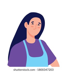 woman cooking using apron, in white background vector illustration design