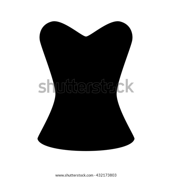 Woman Corset Silhouette Simple Minimalistic Flat Stock Vector Royalty