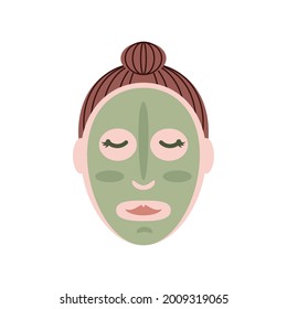woman cosmetic mask skincare isolated