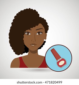 woman cosmetic nail stylist vector illustration design