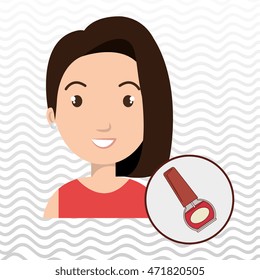 woman cosmetic nail stylist vector illustration design