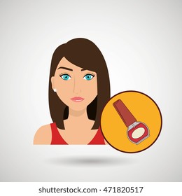 woman cosmetic nail stylist vector illustration design