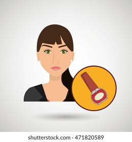 woman cosmetic nail stylist vector illustration design
