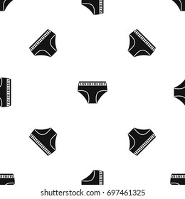 Woman cotton panties pattern repeat seamless in black color for any design. Vector geometric illustration