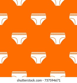 Woman cotton panties pattern repeat seamless in orange color for any design. Vector geometric illustration
