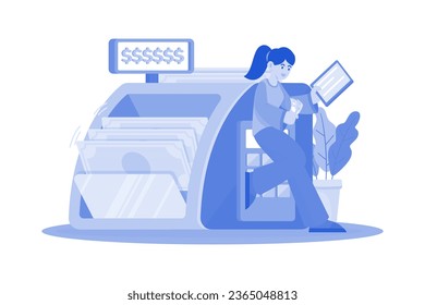 Woman Counts The Money She Earns