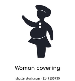 Woman covering icon vector isolated on white background for your web and mobile app design, Woman covering logo concept