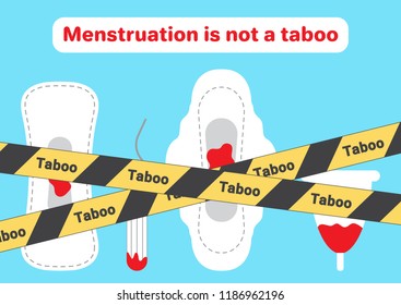 Woman Critical Days, Gynecological Menstruation Cycle Period. Woman Hygiene Is Not A Taboo. Women's Health Concept, Some Aspects Of Women’s Wellness In Monthlies Period. Menstrual Bloody Pads, Tampons