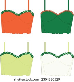 WOMAN CROP TOP BRA DETAIL AND EMBROIDERY  TEMPLATE 