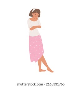 Woman With Crossed Arms Icon Isolated