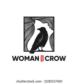 woman and crow logo inspiration