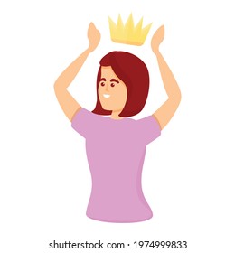 Woman crown narcissism icon. Cartoon of Woman crown narcissism vector icon for web design isolated on white background