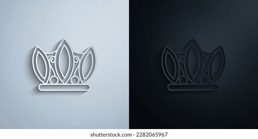 woman crown paper icon with shadow effect vector illuistration design