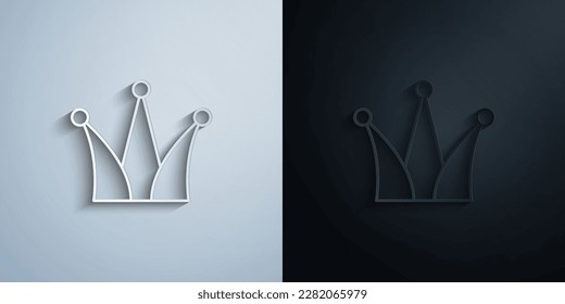 woman crown paper icon with shadow effect vector illuistration design