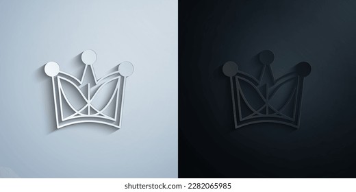 woman crown paper icon with shadow effect vector illuistration design
