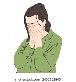 una mujer llorando por algo triste