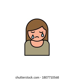 woman, crying, death outline icon. detailed set of death illustrations icons. can be used for web, logo, mobile app, UI, UX
