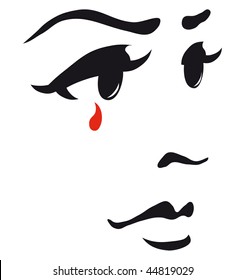 Woman crying. Vector illustration