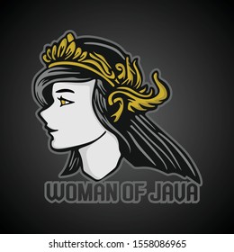 woman of culture java art design vector