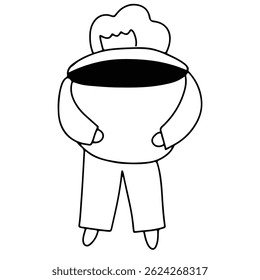 woman and cup coffee illustration design flat